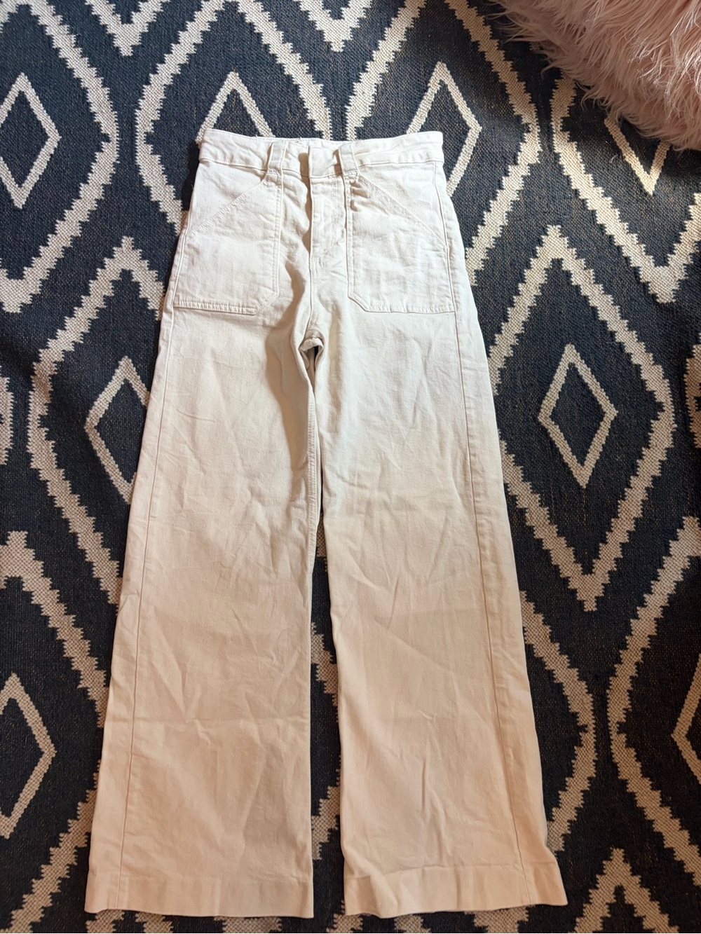 Zara Beige High-Waist Wide Leg Pants